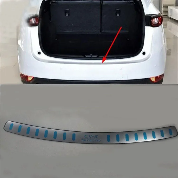 

Car styling Rear Bumper Protector Sill Trunk Rear guard Tread Plate for for 2017-2019 Mazda CX-5 CX 5 CX5