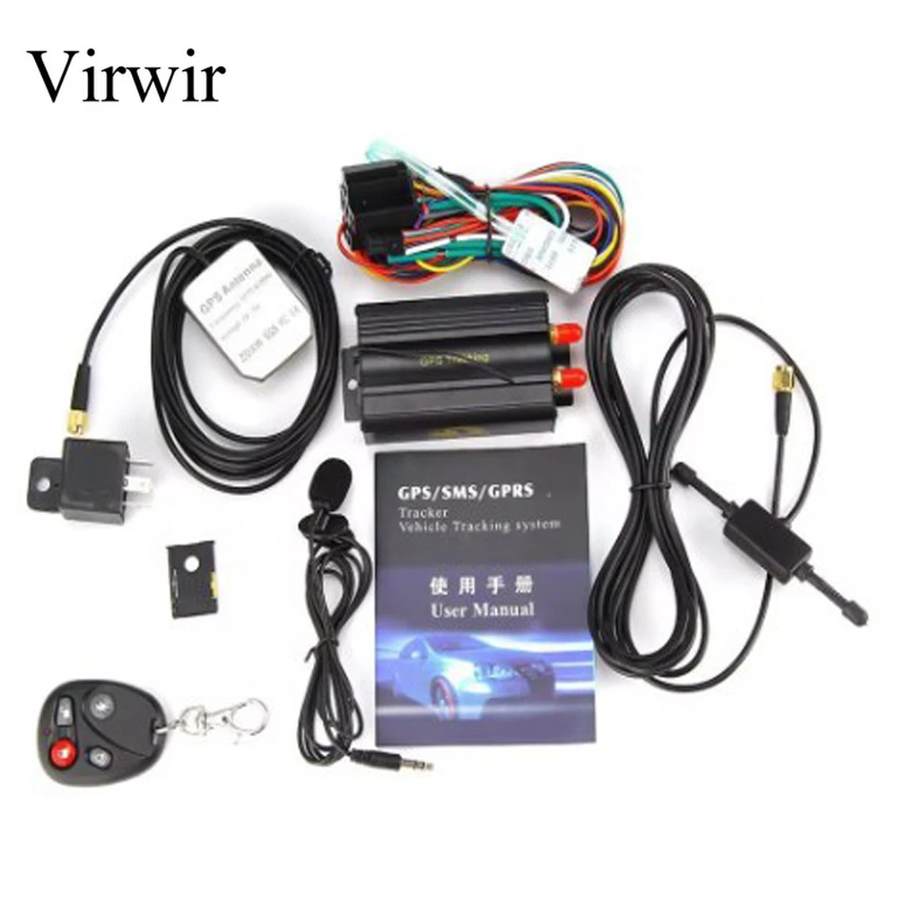 1pc Virwir TK103B Gps Tracker SMS/GPRS/GSM GPS Vehicle Tracker Locator With Remote Control Anti-theft Car Alarm System SIM900B