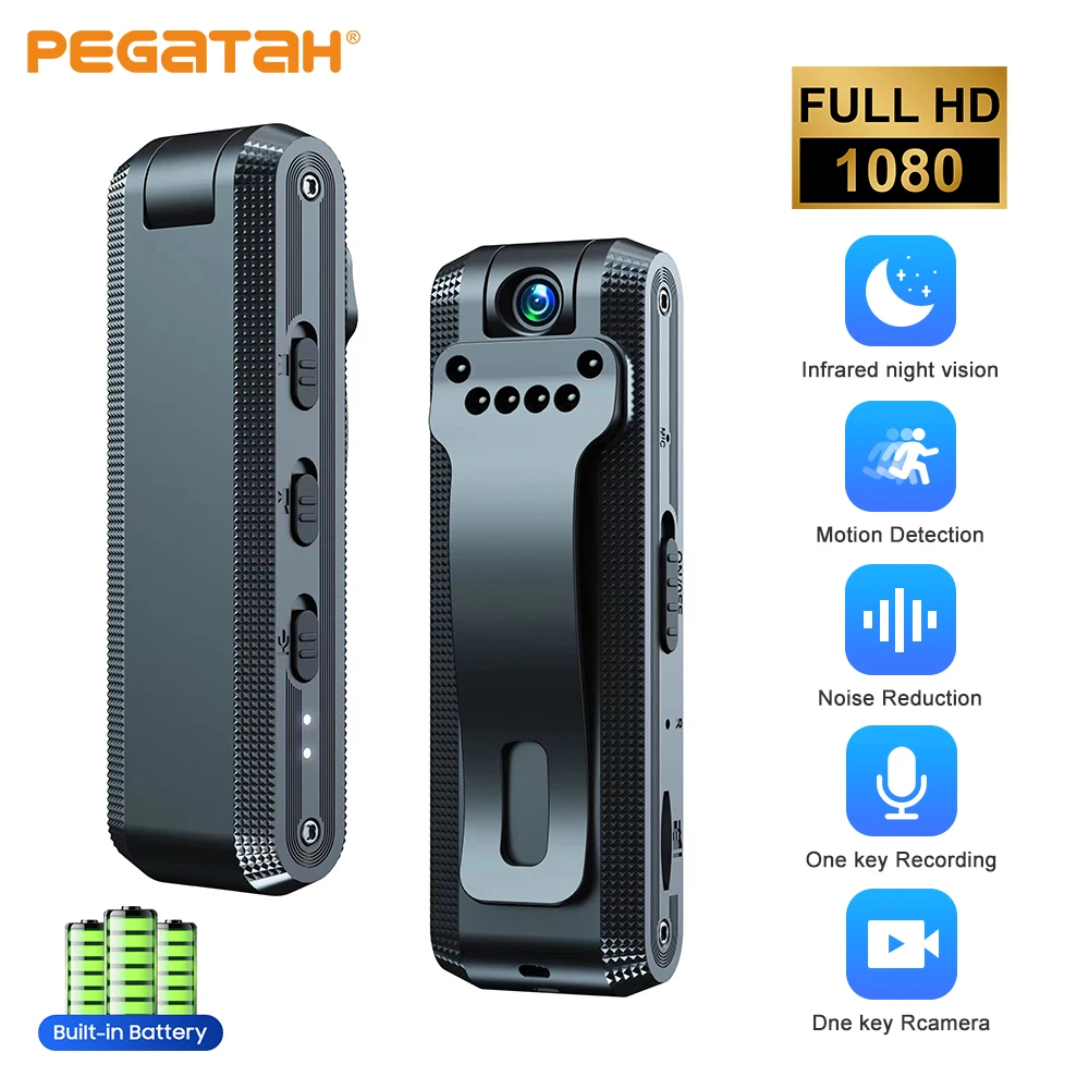

Mini Camera Micro Body Camcorder 1080P Full HD Night Vision DV Video Voice Recorder With 180 Rotating len Wearable Small Cam