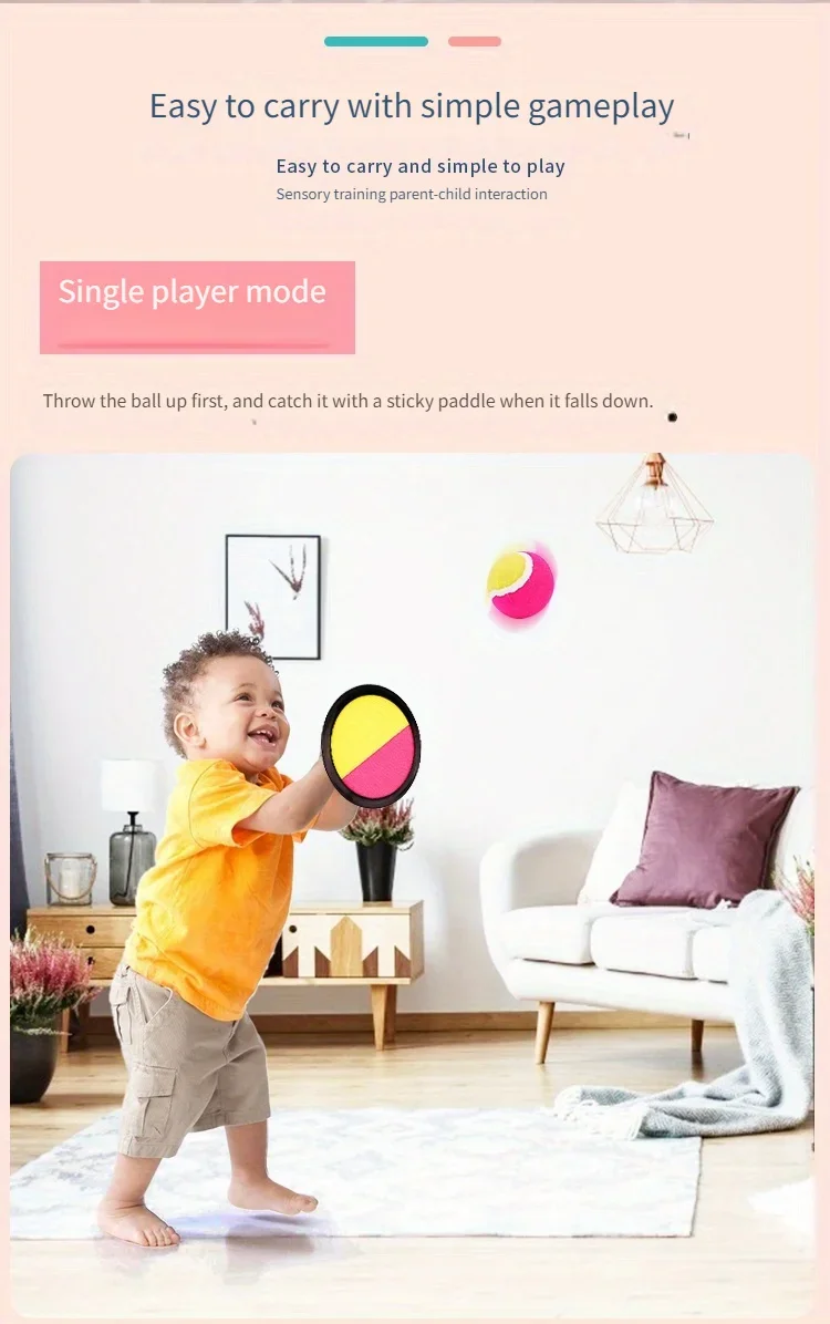 Kids Sucker Sticky Ball Toy 1Set Outdoor Sports Catch Ball Game Throw And Catch Parent-Child Interactive