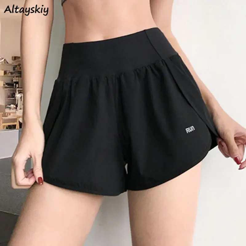 

Shorts Women Solid Summer Bodybuilding High Waist Loose Simple Casual All-match Female Sporty Cozy Breathable Ulzzang Fashion