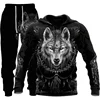 New Hoodie Sets Pullover Wolf Graphic 3D Printed Pants Suit  Autumn Casual Sweatshirt Tracksuit Set Fashion Men's Clothing Suit 1