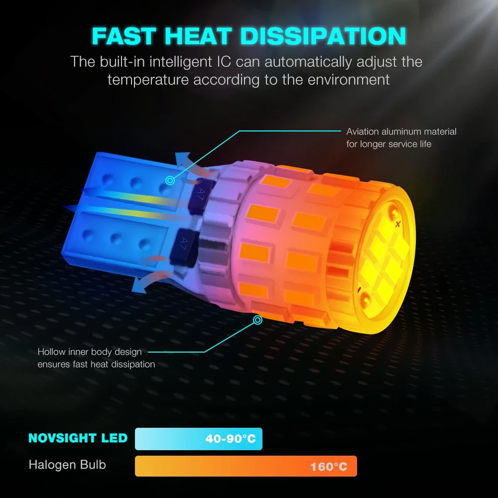 NOVSIGHT  Ƽ T10 W5W  Ʈ 3014 LED ڵ ׸   Ʈ Ŀ , 30LED , 6500K 300LM, 10 