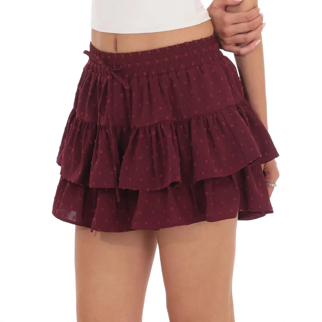 Women Elastic Waist Summer Shorts Skirts