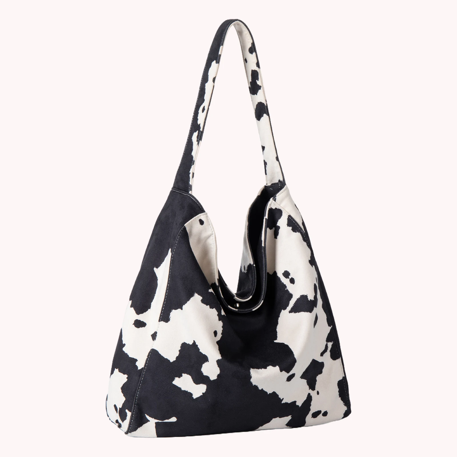 Cow Print Tote Bag Hobo Bag Large Capacity Slouchy Shoulder Bag Soft Casual Commute Satchel for Women Travel Shopping Work
