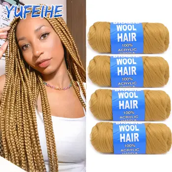 Brazilian Wool Hair Synthetic Crochet Hair Extensions for Women African Hair Yarn for Braiding Senegalese Twist Fake Hair 1