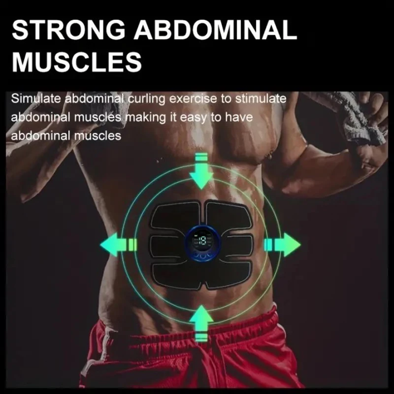 Abdominal Muscle Stimulator Fitness ABS Arm Training Patches Muscle Exercise Instrument USB Charging Home Men Women