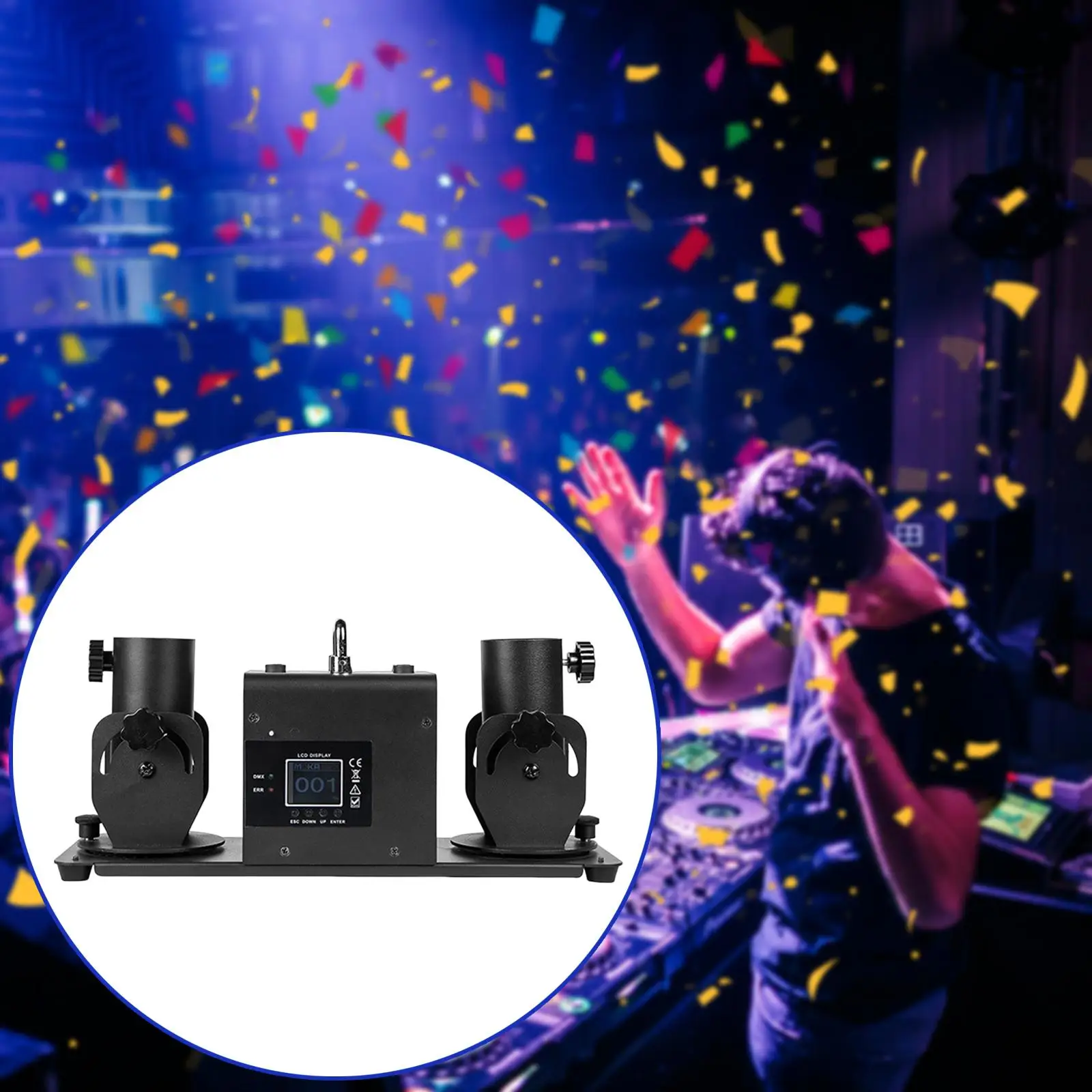 

Double Head Confetti Machine Rainbow Paper Scraps Machine for Concerts Wedding Party