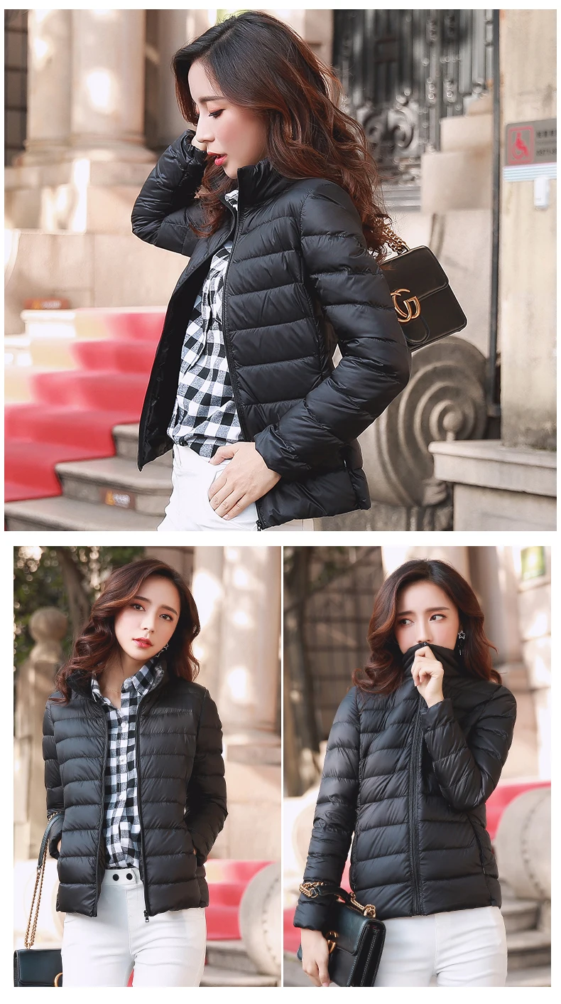 New Women Thin Down Jacket White Duck Down Ultralight Jackets Autumn and Winter Warm Coats Female Portable Outwear 2023