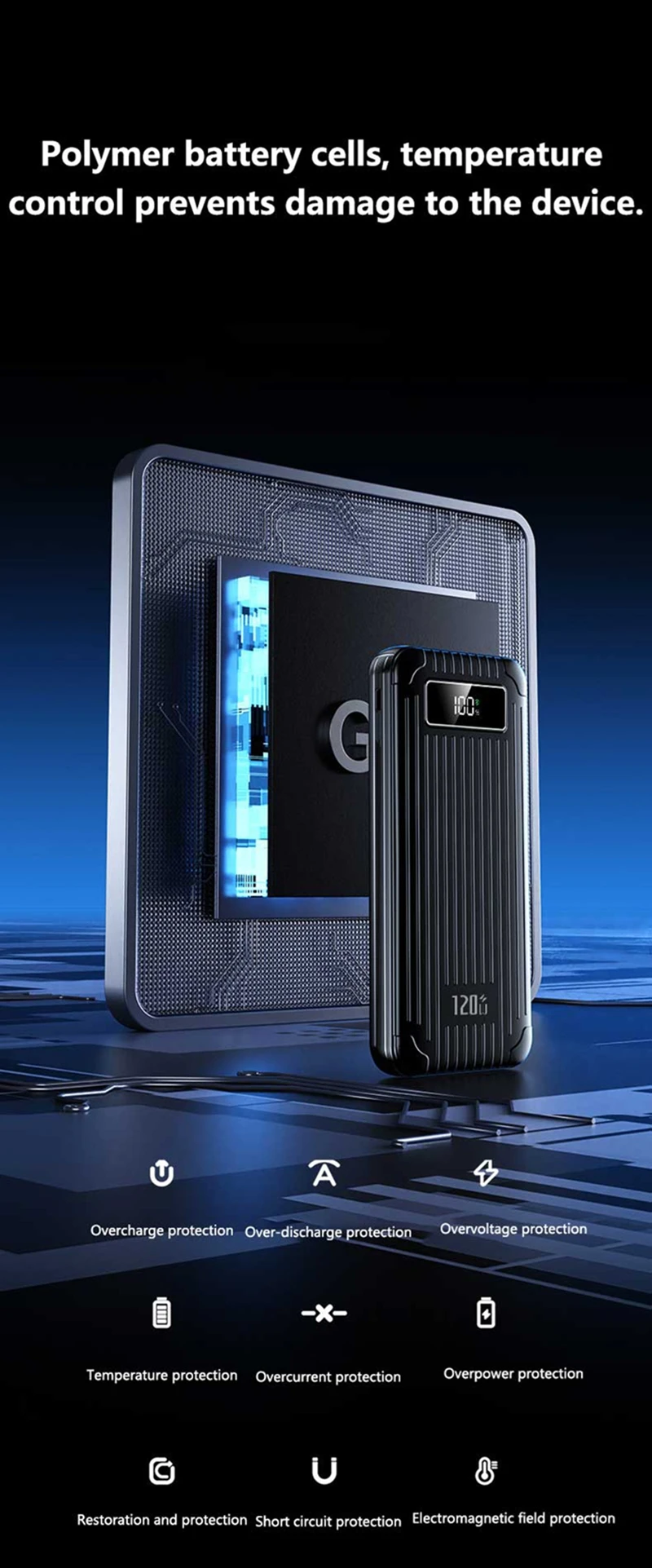 High Capacity Power Bank 100000mah Super Fast Charging With Cables_voghion.com
