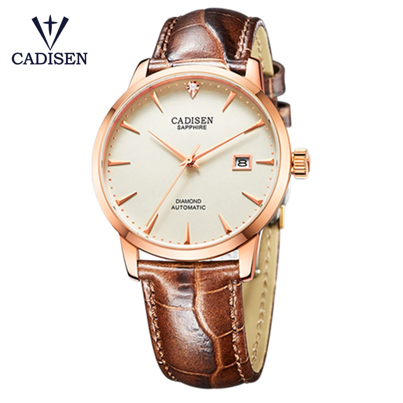 

CADISEN C8097 Men Watches Automatic Mechanical Wrist Watch MIYOTA 9015 Top Brand Real Diamond Watch Curved Sapphire Glass Clock