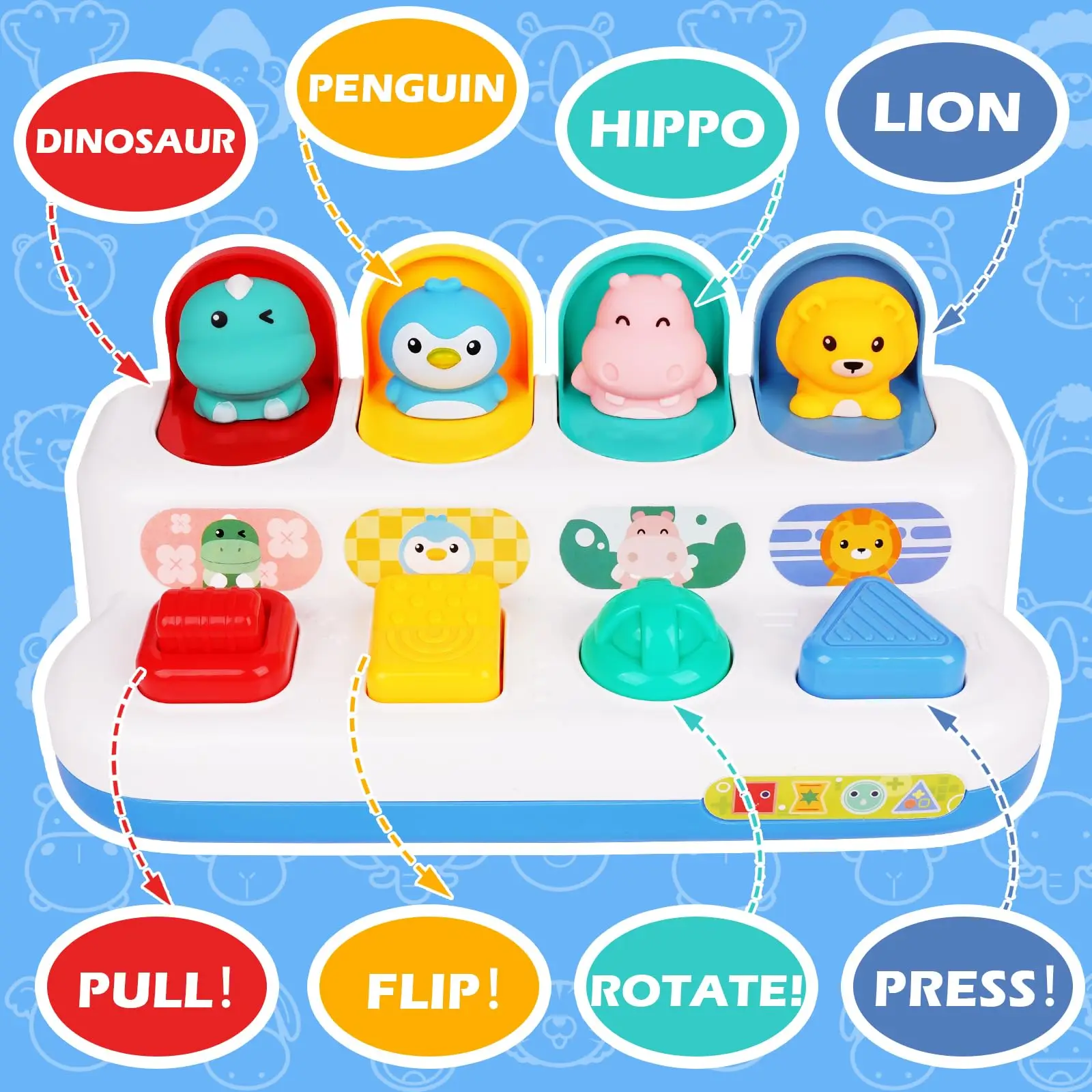 Montessori toys Interactive Activity Pop Up Toy for Babies Cause and Effect Toy Baby Development Games Montessori Educational Learning