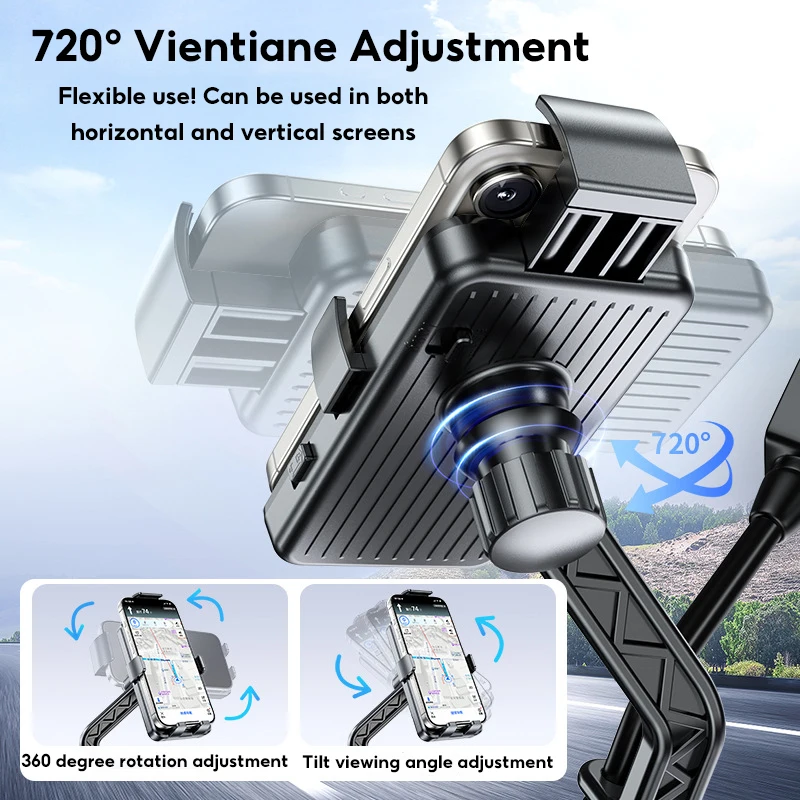 Universal Shockproof Phone and Navigation Holder for Bikes and Electric Vehicles