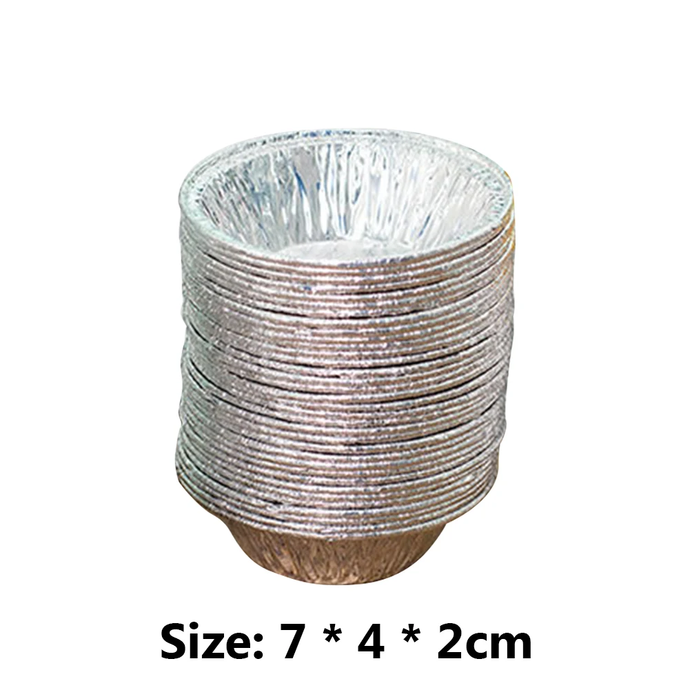 100pcs/Lot Aluminum Foil Egg Pan Molds Mini Pot Pie Bake Plate Disposable Baking Cups Round Tart Base Cupcake Case Tin Tray Set