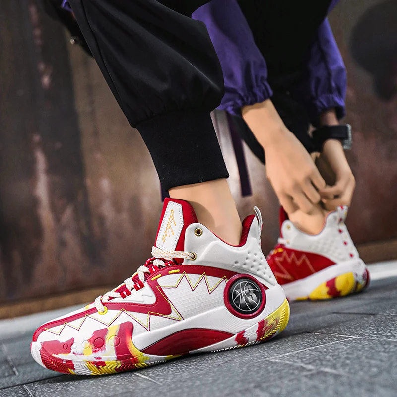 High Quality Cushioning Profession Basketball Sneakers Men Fashion Unisex Basketball Shoes Men High Top Mens Athletics Sneakers