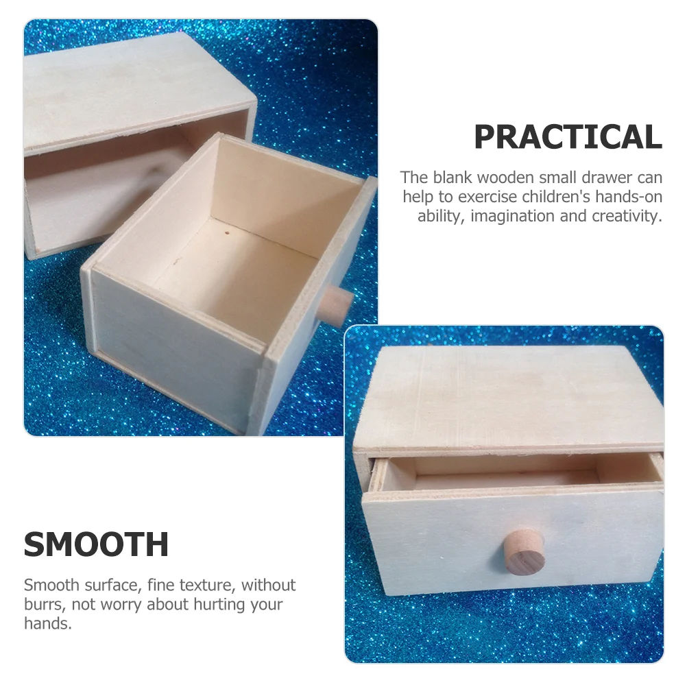 Diy Unpainted Small Drawer Box Diy Decorate Jewelry Stackable Tea Bag Storage Drawer Trinket Case Jewelry Organizer