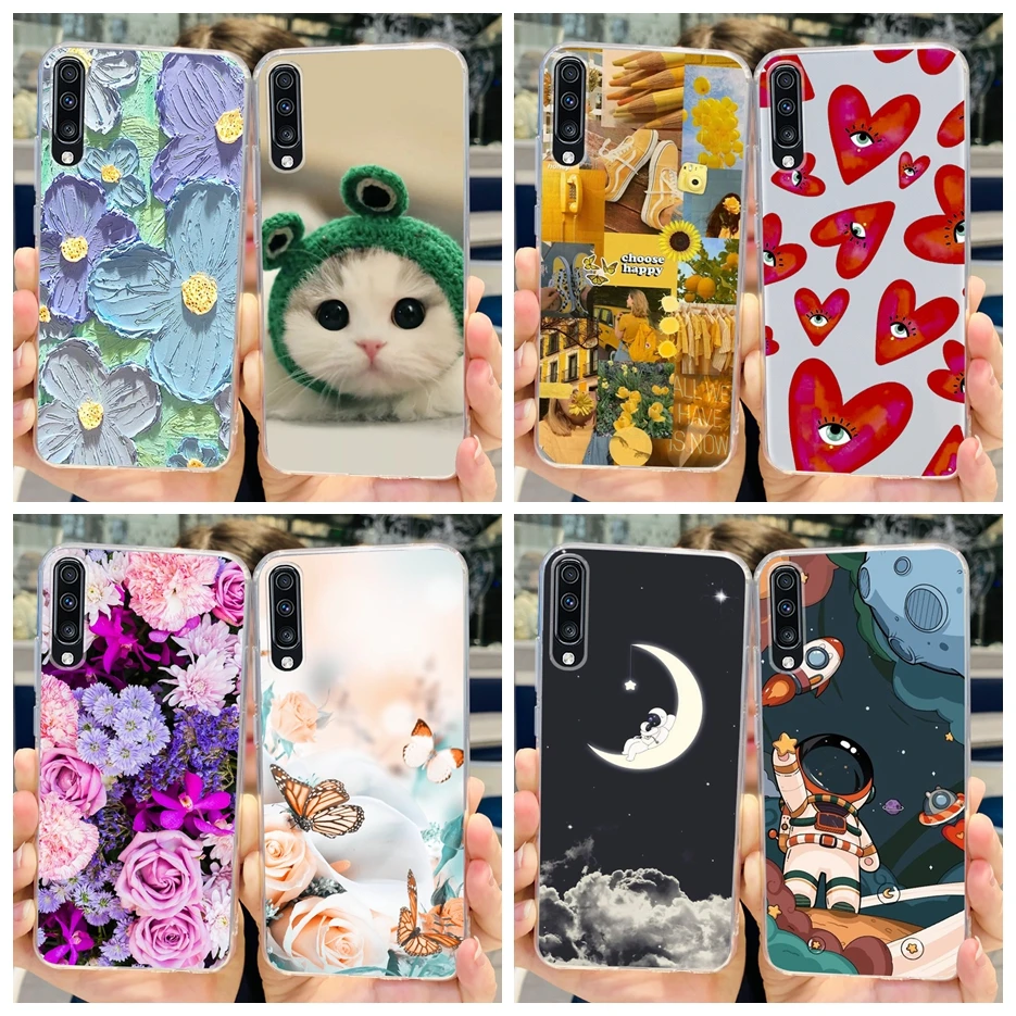 Per Samsung Galaxy A70 Custodia Luxury Flowers Cartoon Cover Custodia Morbida In Silicone Sottile Per Samsung A70 A 70 S Galaxy A70S Fundas