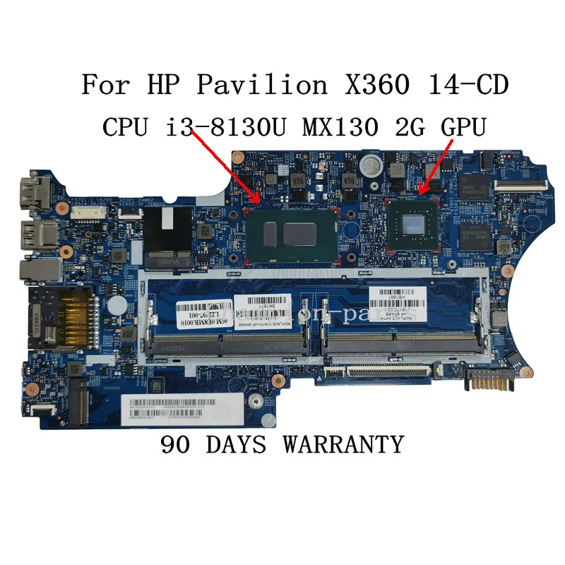 

Быстрая доставка, материнская плата 17878-1B 448.0E906.001B для ноутбука HP Pavilion X360, 14-CD, стандартная MX130, графический процессор 2G, 90 дней гарантии