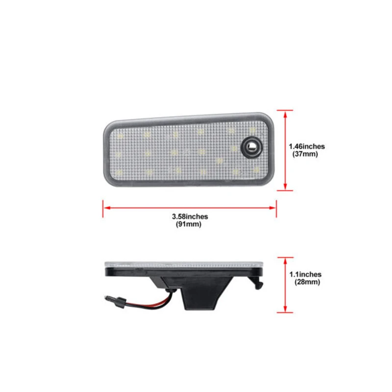 White LED License Plate Lights For Hyundai Santa Fe 2013-2018 | Error-Free, Plug & Play Replacement | Bright 6000K Tag Lights, OEM Fit