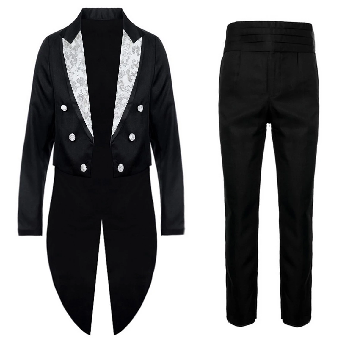

Мужской Жаккардовый костюм из 2 предметов, куртка и брюки с декоративными пуговицами