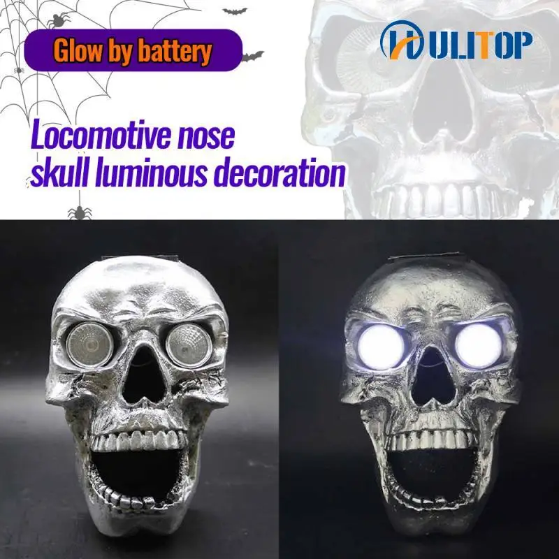 

New Motorcycle LED Retro Skull Head Headlight Lamp Modified Decoration Handicraft For Locomotive Fashion Light Accessories