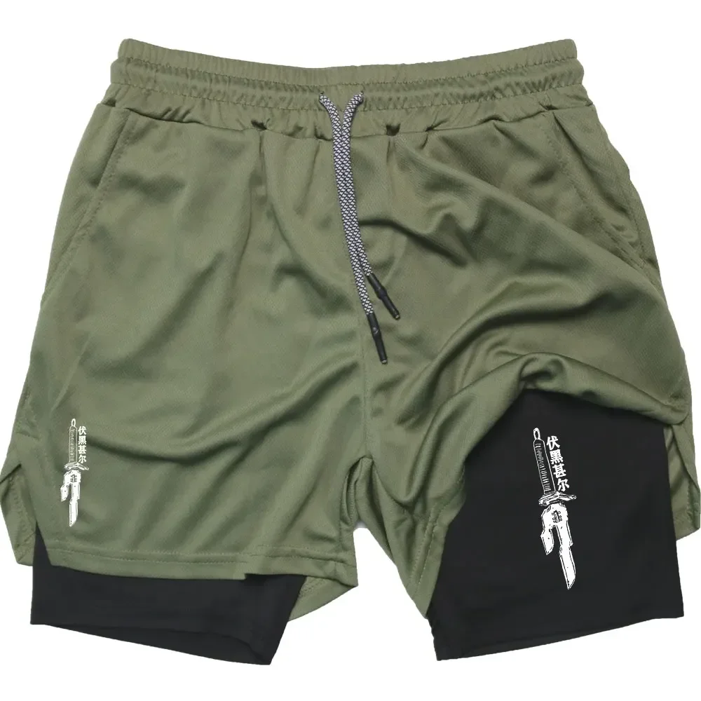 Men's Performance Shorts Anime Jujutsu Kaisen Print Shorts Quick Dry Breathable Workout Running Badminton Gym Shorts with Pocket 4