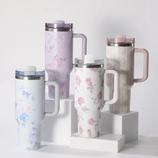 Bouteille d'eau de grande capacité de 1000ML, différents Styles, tasse sous vide rose et blanche, en acier inoxydable, pour jus, lait, thé, voiture, cadeaux 1