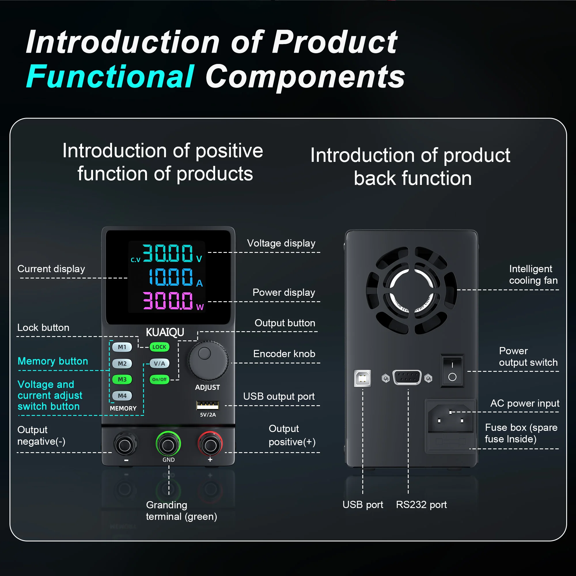Alimentatore Da Banco KUAIQU 300V 1A Programmabile - Display LCD, USB, Software PC Per Laboratorio - Foto 11