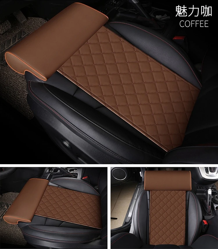 Cuscino Sedile Auto Allungabile Per Gambe - Supporto In Microfibra Regolabile In Altezza E Angolazione - Beige, Nero, Marrone - 2