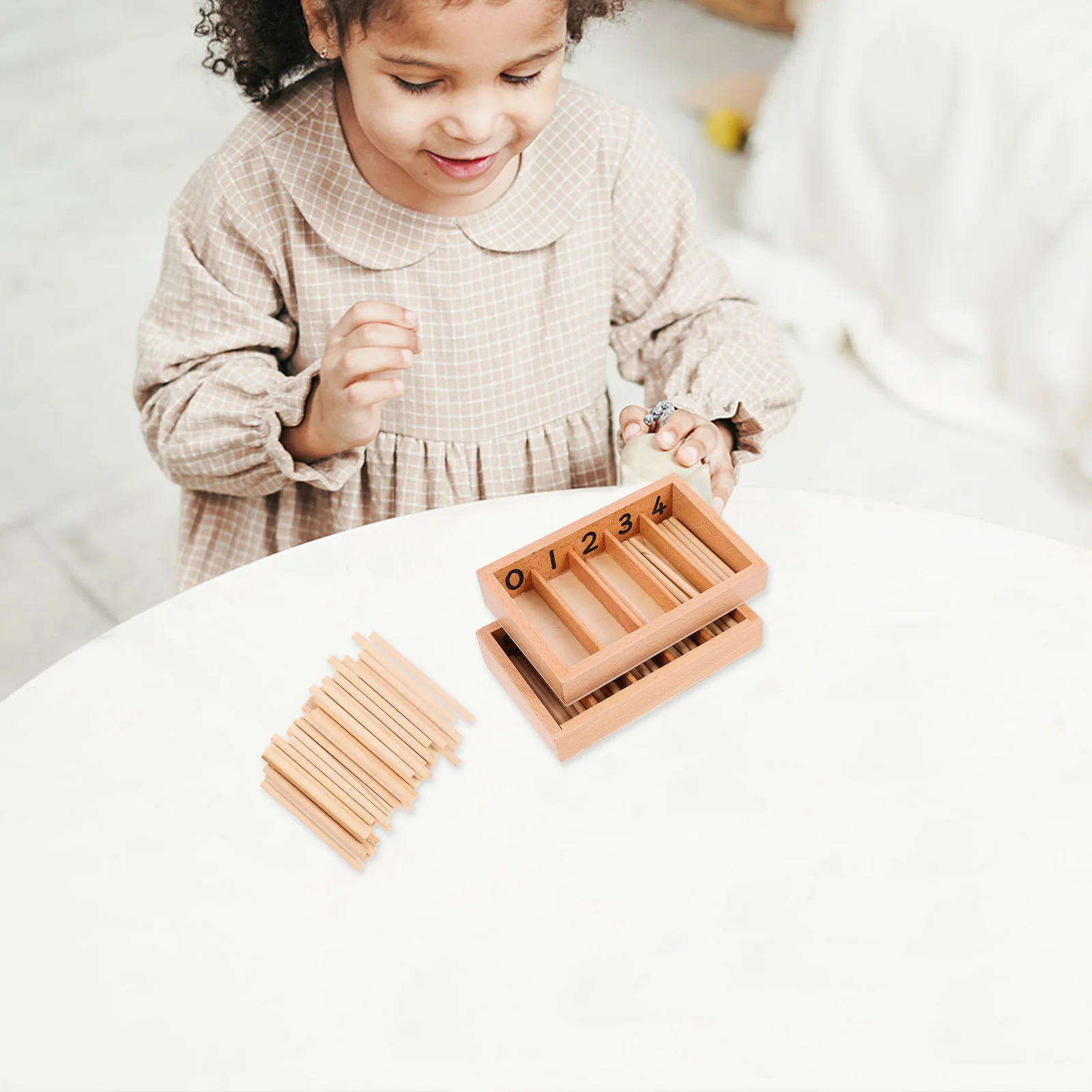 Family Pack Spindle Box Educational Playings Toy for Children Croquet Mallet Wooden Bamboo