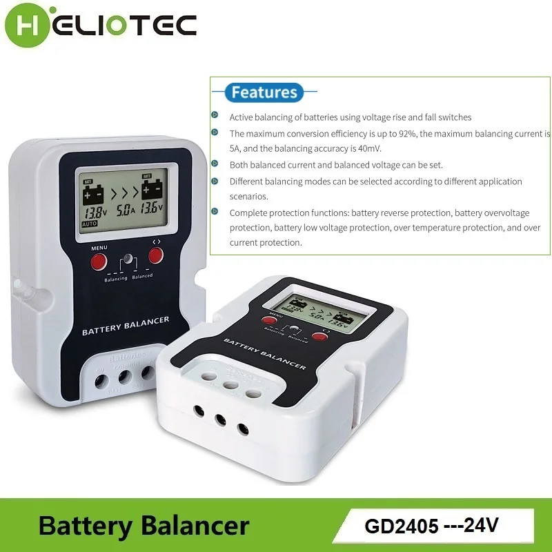 Battery Voltage Equalizer 24V Battery Equalizer Battery Balancer Recharger Controller For Flood/AGM Gel LeadAcid Pack System Voltage Equalizer