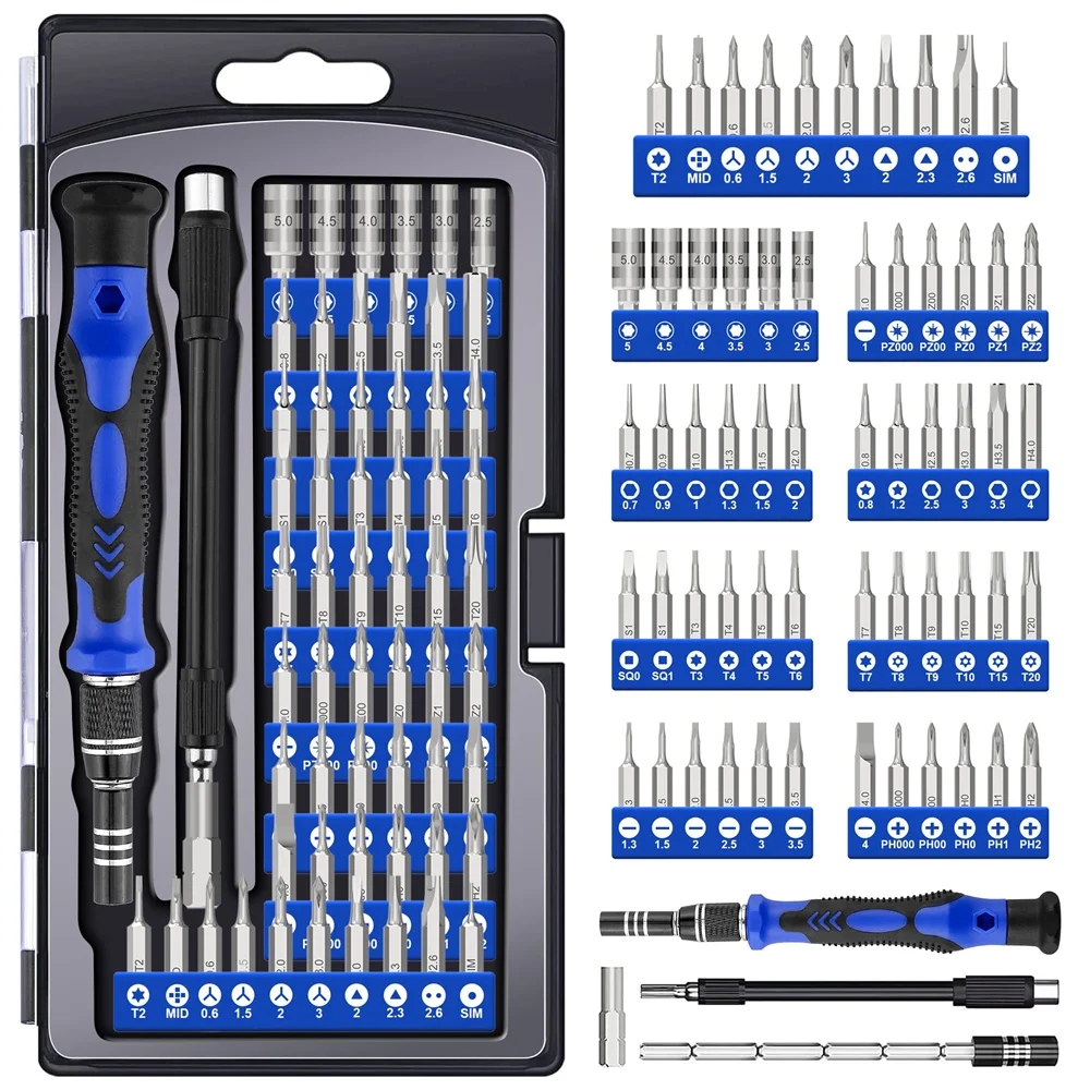 62 in 1 Precision Screwdriver Set Magnetic Driver Kit with Flexible Shaft Torx Phillips Screw Driver Bits for iPhone Xiaomi PS4 image 1