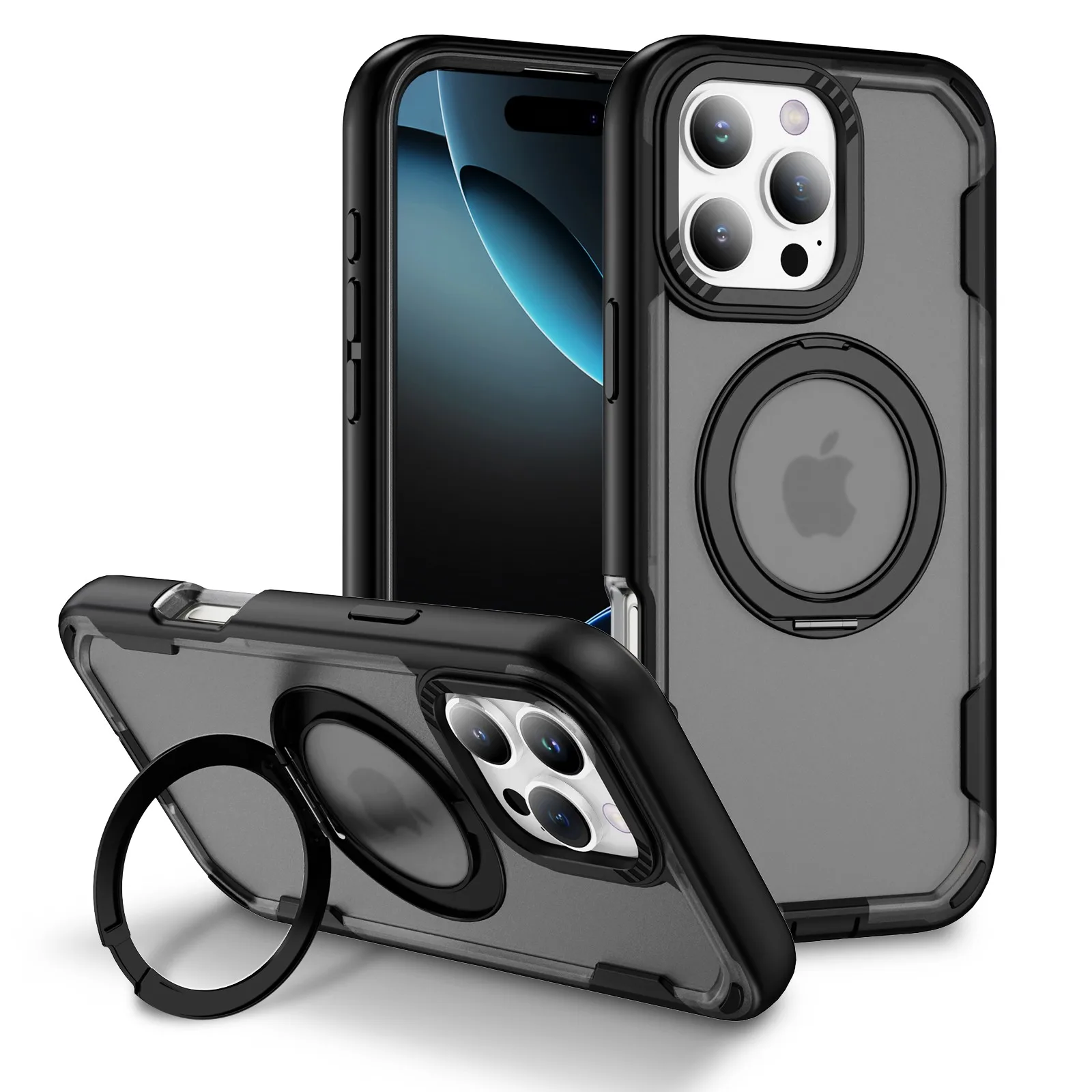 Custodia Magnetica Per IPhone 15 Pro Max In Pelle TPU - Compatibile MagSafe, Antiurto (Nero)