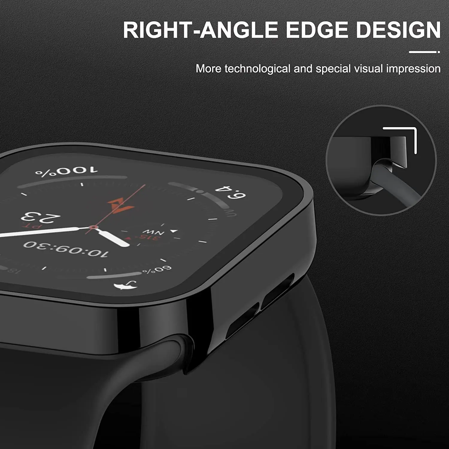 Durable Waterproof Apple Watch Case with Screen Protector and Straight Edge Bumper