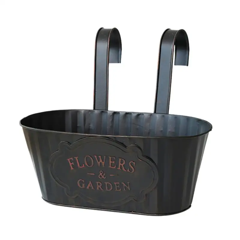 Deck Railing Planter Boxes Fence Planter for Outdoor Metal Hangable Flower Pots for Fence Garden Patio Window Houseplant Boxes