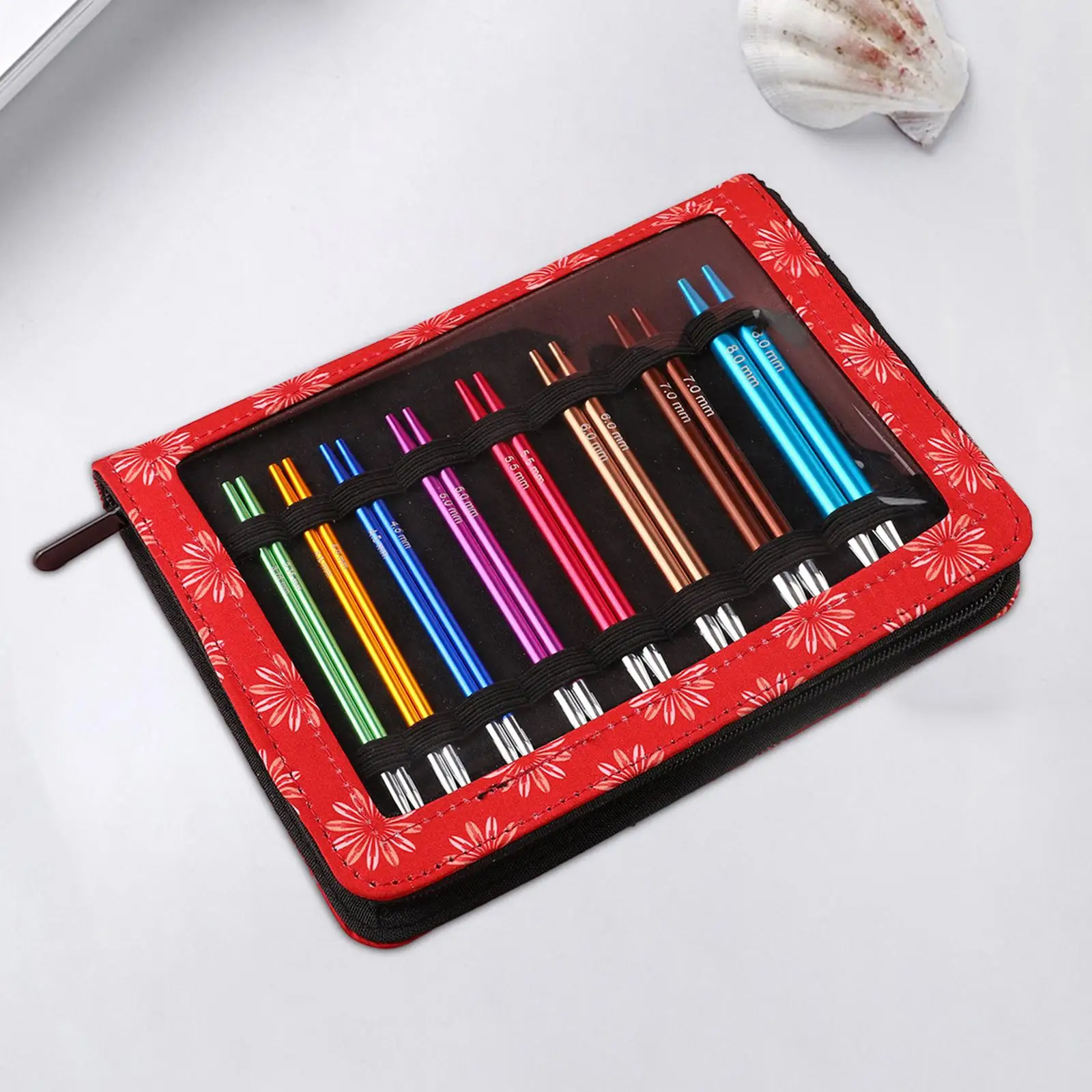 

36Pcs Knitting Needle Set Smooth with Needle Case Interchangeable Crochet Needles Project Circular Knitting Needles Set Adults