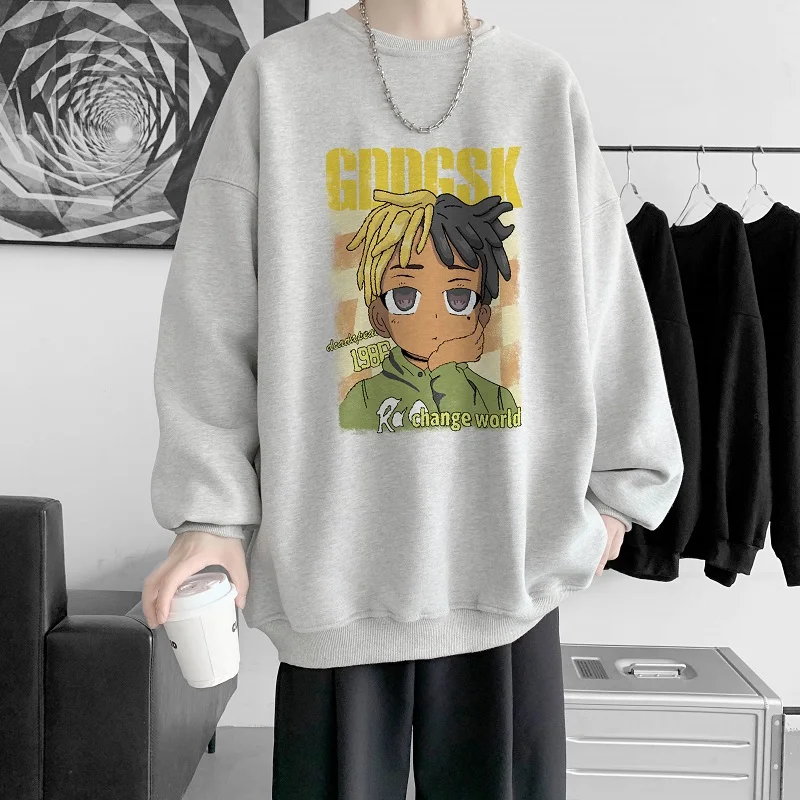 

Men's Oversized Hoodie White Unisex Autumn Over Size Hoodies for Men Anime Print 5XL Man Casual Wear Hoody Male Sweatshirt