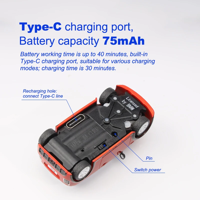 Turbo Licensed Mini Cooper F56 3 Door Hatch 1/76 Radio Control Racing RC Car RTR Kit For Kids and Adults Gift 5