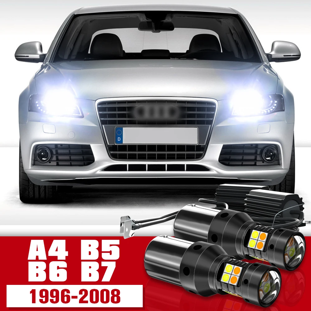 

2x LED Accessories Dual Mode Turn Signal+Daytime Running Light DRL For Audi A4 B5 B6 B7 1994-2008 2001 2003 2004 2005 2006 2007