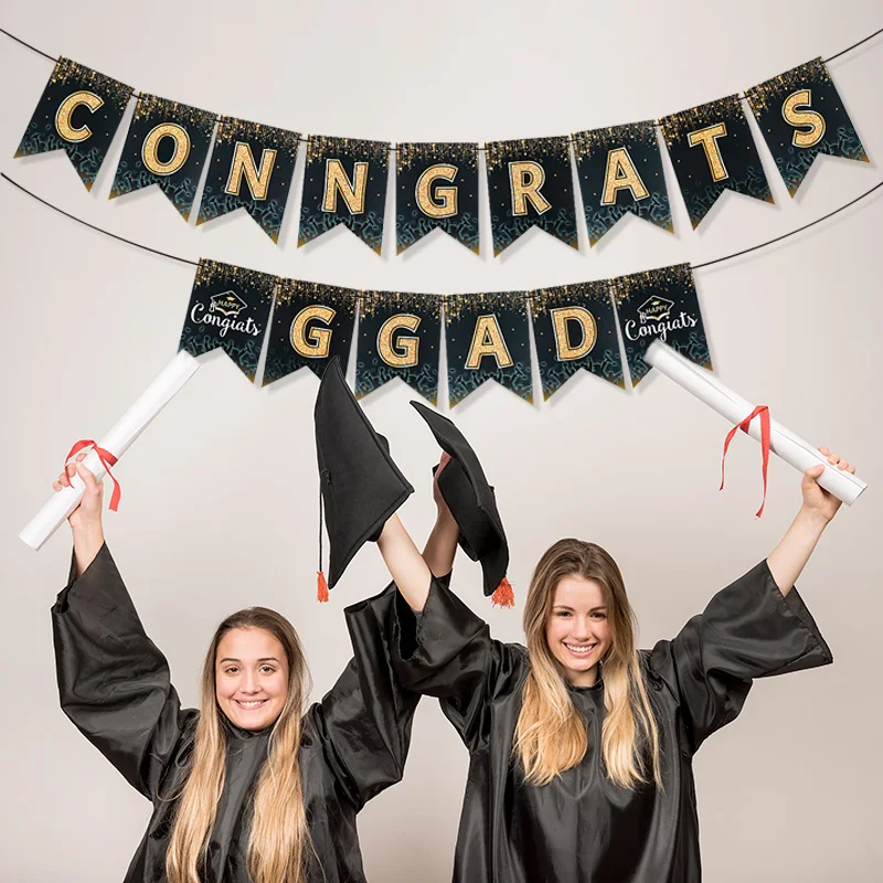 2025 Graduation Banner Garland Star Bunting Set Graduate Congratulation Congrats Paper Garland Flags Party Supplies You did it