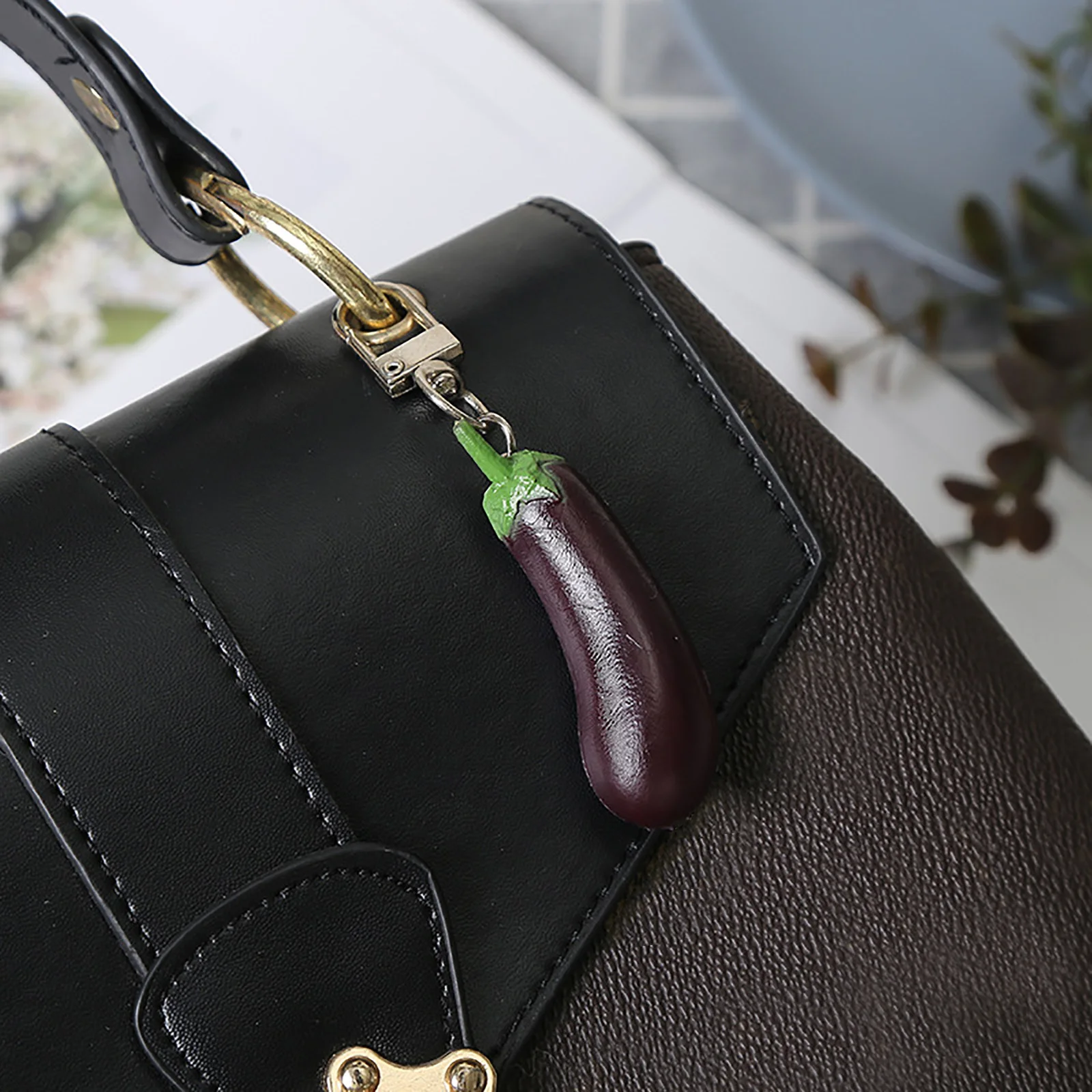 Perfect Quality Simulation Of Eggplant Keychain Vegetable Car Bag Pendant Simulation Mini Ball Necklace Decora&ccedil;&atilde;O Para Casa
