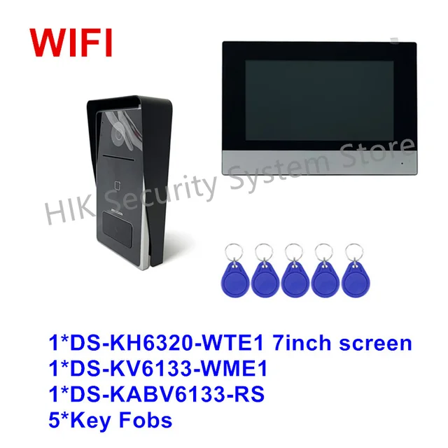 Hikvision WIFI IP Video Intercom System DS-KH8520-WTE1 DS-KH9310-WTE1 Indoor Monitor Screen Wireless Doorbell DS-KV6133-WME1 1