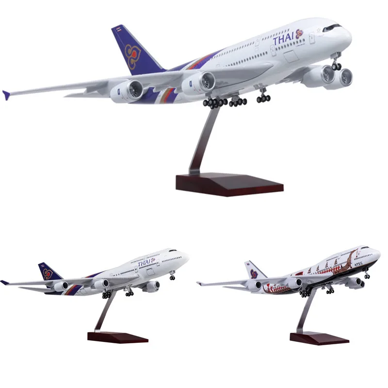 

1/150 Scale Boeing Airbus A380/B747 Thailand Thai Airways Diecast Model Airplane Resin Aircraft Toy Plane Display Collection Fan