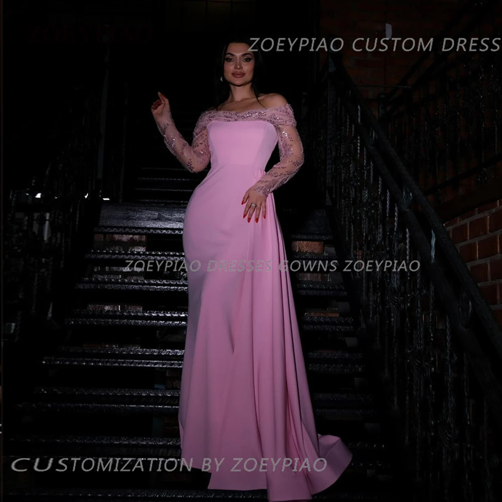 

Saudi Arabia Prom Dresses Luxurious Shiny Satin Evening Dress فساتين السهرة Dubai Ladies Dinner Special Event Ceremony Dresses