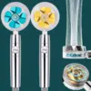 EHEH High Pressure Shower Heads 360 Degrees Rotating  Handheld Turbo Fan Shower Turbocharged Propeller Shower 1