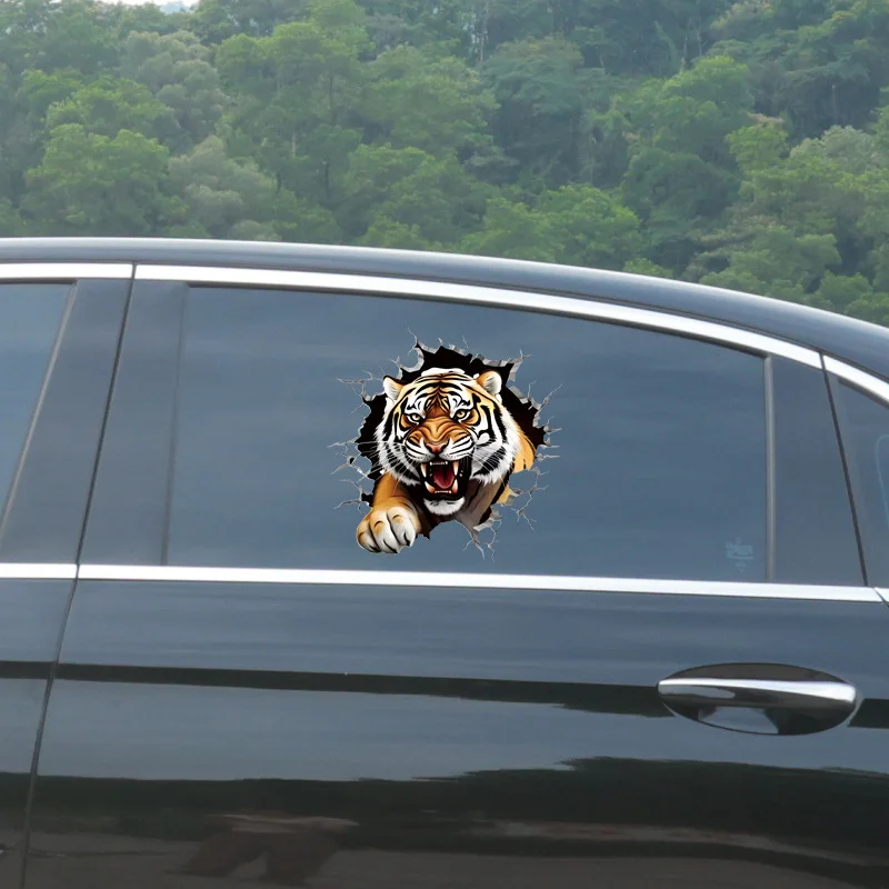 Fun cartoon car stickers tiger avatar animalwall stickers for home decoration personalized car decals