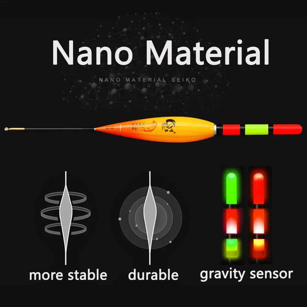 Fish Bite Alarm Light Fishing Float 5g 7g 10g 12g 15g 20g USB Charger CR425 Battery Night Flash LED Vertical Buoy Sensor Lamp