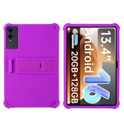Premium Soft Silicon Tablet Case with Rear Kickstand and Enhanced Durability for TABWEE T60 Pro (Purple)