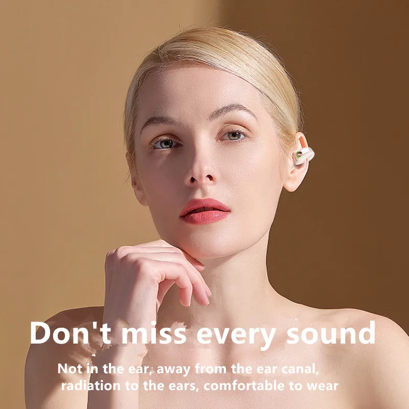 Wireless Bluetooth Headset with Microphone - Sports HiFi Stereo Ear Clip with Touch Control