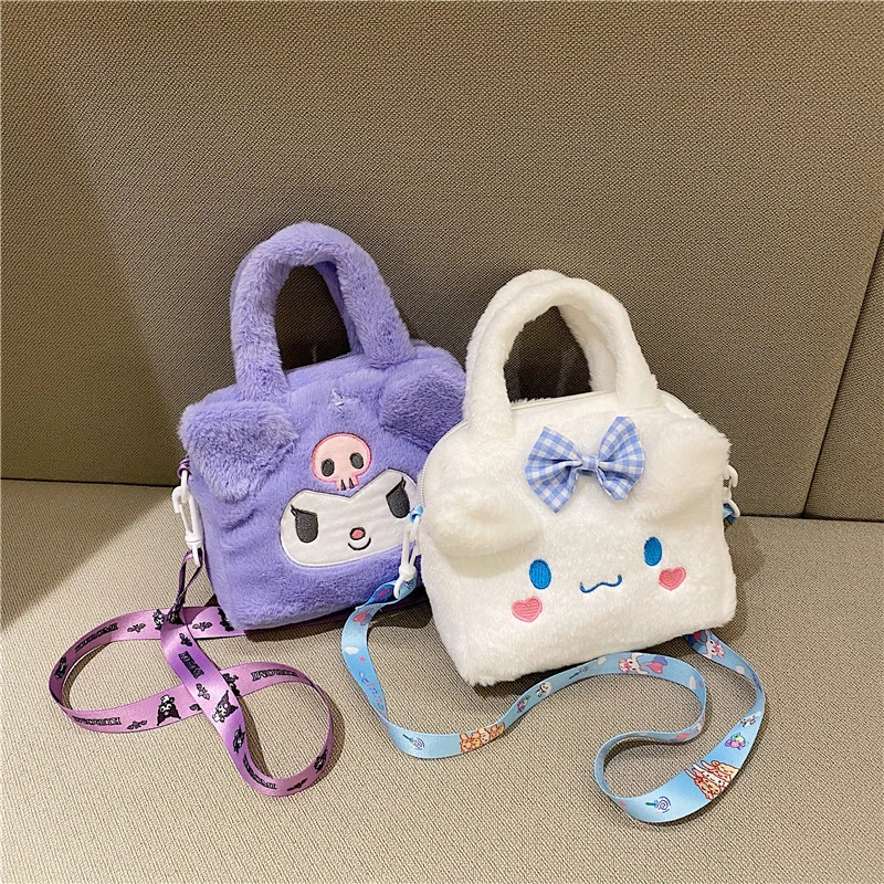

Портативная плюшевая Сумочка Sanrio с анимацией для путешествий, сумка для хранения макияжа, подарок для девушек Kuromi Cinnamoroll My Melody Hello Kitty